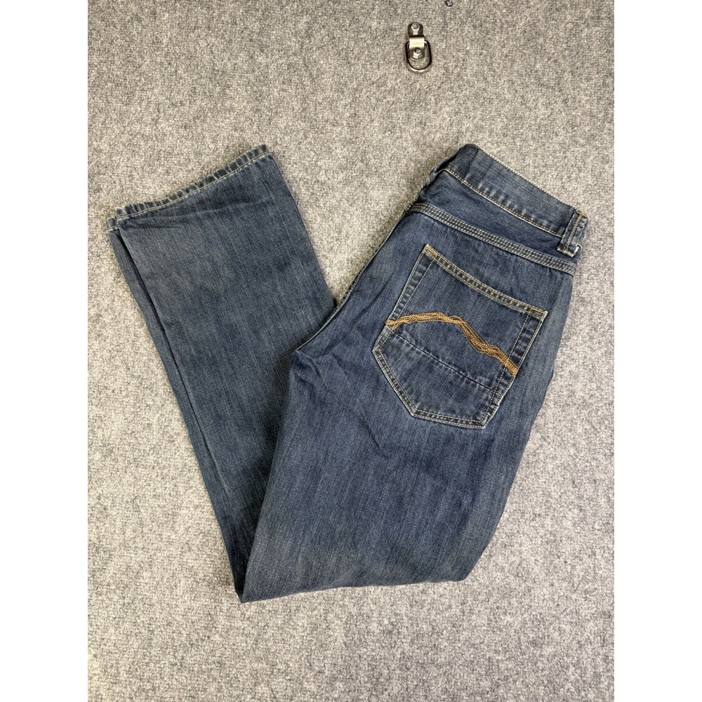 Men's Burton Mid Fit Straight Leg Blue Jeans Size 32x30 Y2K Button Fly